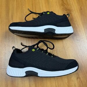 Orthofeet 981 Women Black Knit Sneaker Size 9 2E X-Wide BioFit Comfort Walking